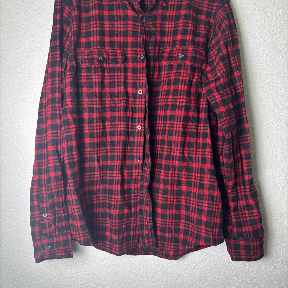 George Men's Red and Black Checkered Shirt